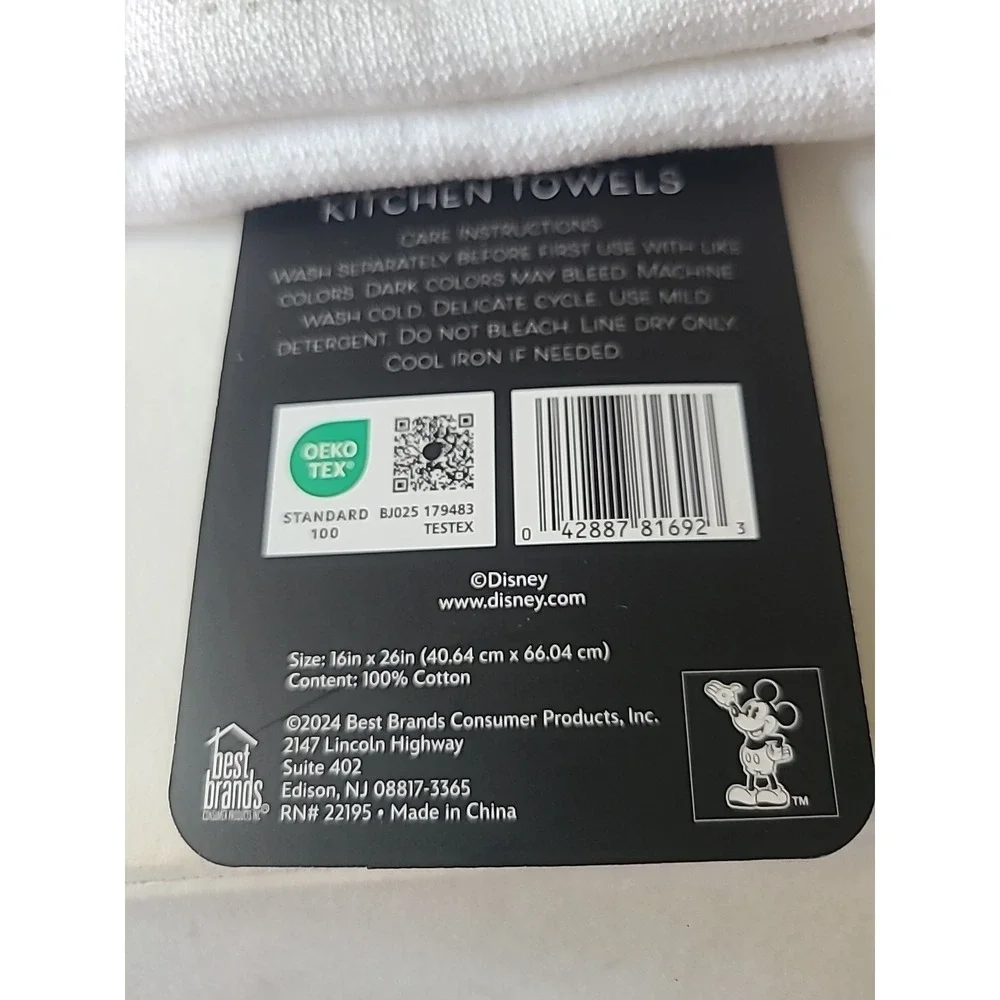 Disney NEW Mickey and Minnie Mouse 2 PACK KITCHEN TOWELS Color  100% Cotton